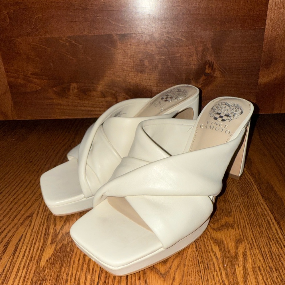 Vince Camuto Women's Cream Mules